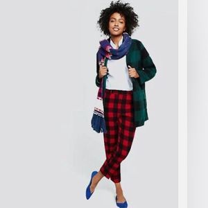 Old Navy Buffalo Plaid Harper Dress Pant, Black and Red, Size 0